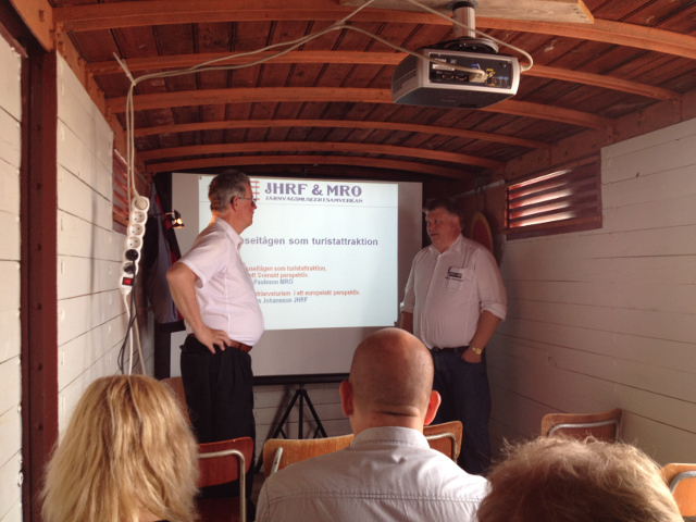 Seminarium i godsvagn, Almedalen 2014. Foto Åke Paulsson.